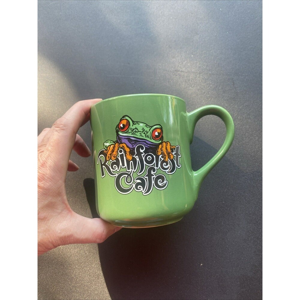 Rainforest Cafe Green Coffee Mug 1999 Frog Cha Cha Large Vintage